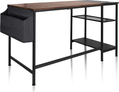 Obrázek produktu pro Pracovní stůl WORKSPACE H I 120 x 60 cm s boční policí černý / hnědý