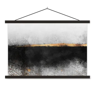 Produktbild von MuchoWow® Textilposter Gold - Abstrakt - Luxus 150x100 cm mit schwarzem Rahmen - Schlafzimmer
