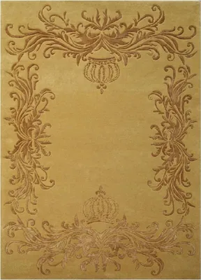 Produktbild von Pompöös by Casa Padrino Luxus Barock Teppich Krone von Harald Glööckler Gold 200 x 300 cm