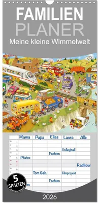 Produktbild von Familienplaner 2026 - Meine kleine Wimmelwelt mit 5 Spalten (Wandkalender, 21 x 45 cm) CALVENDO