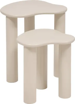 Produktbild von 2er-set beistelltisch olao elfenbeinfarben 45x45cm - Atmosphera créateur d'intérieur