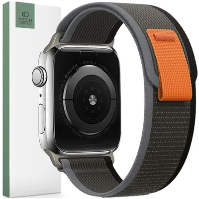 Obrázok produktu pre Tech-Protect Nylonové Hodinky Apple 4 / 5 / 6 / 7 / 8 / 9 / Se / Ultra 1 / 2 (42 / 44 / 45 / 49 Mm) Čierna/Oranžová