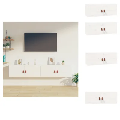 Immagine prodotto di vidaXL Armadi a muro 2 pz. Bianco 80x30x30 cm in legno di pino massiccio - Mensole a muro