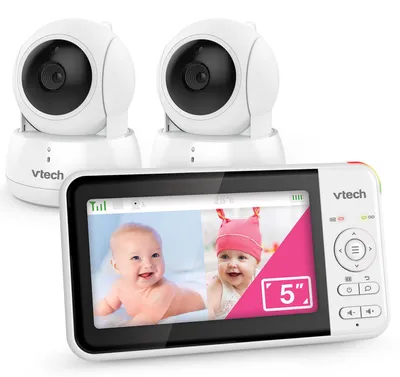 Produktbild von VTech VM924-2 Video-Babyphone mit 5-Zoll-LCD-Farbbildschirm und 2 Kameras, bis z