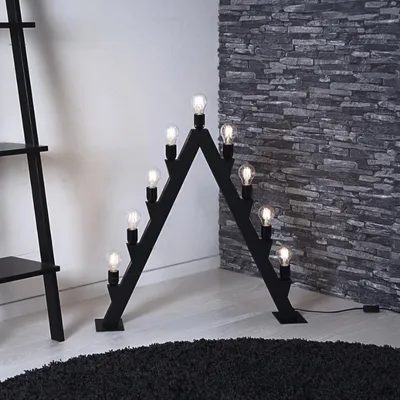 Produktbild von Fensterleuchter 'Max' - 9flammig - E27 Fassungen - B: 60cm, H: 77cm - Schalter - schwarz
