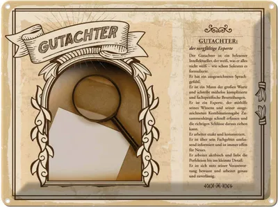 Produktbild von vianmo Blechschild 30x40 cm Gutachter sorgfälltiger Experte Spruch Zitat
