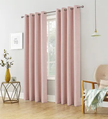 Verdunkelungsvorhänge, Imitatleinen, 140x260 cm, 2er-Set, rosa