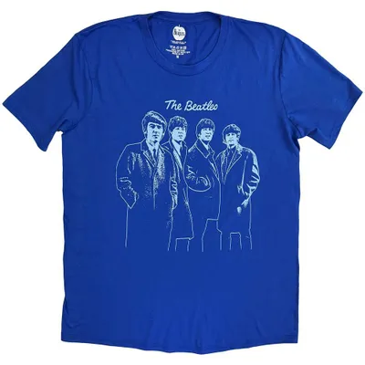 Image de The Beatles - T-shirt « Band Outline » pour homme/femme (unie) RO15741 (L) (bleu)