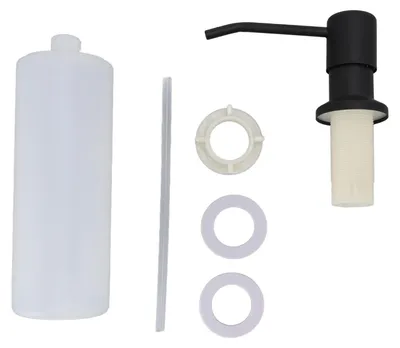 Obrázek produktu pro Dávkovač mýdla na kuchyňský dřez, 300 ml, nerezová ocel, otočný o 360°, multifunkční, pro černou barvu