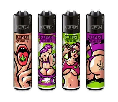 Produktbild von CLIPPER Feuerzeug 4er Set - 420 Girls Sammler-Edition