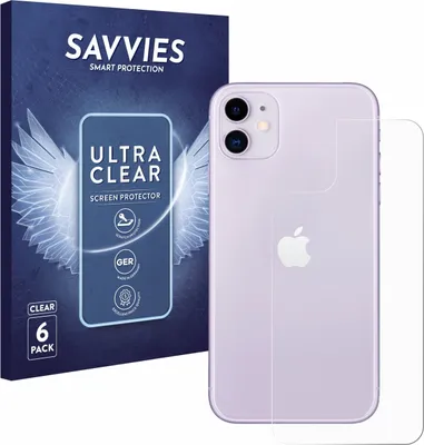 Produktbild von 6x Für Apple iPhone 11 (Rückseite) Schutzfolie Savvies Displayschutz Display Schutz Folie Klar Transparent