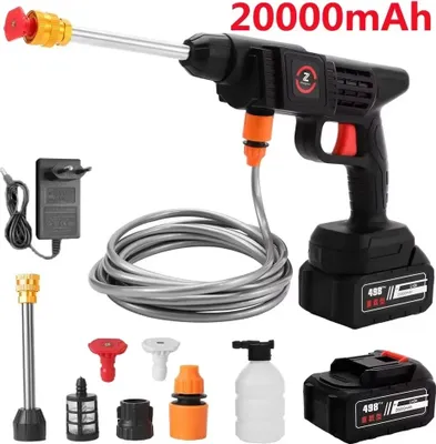Obrázok produktu pre Vysokotlaková akumulátorová pištoľ na umývanie automobilov, prietok 240 l/h, tlak 3,5 Mpa, 20000 mAh (len s 1 batériou)