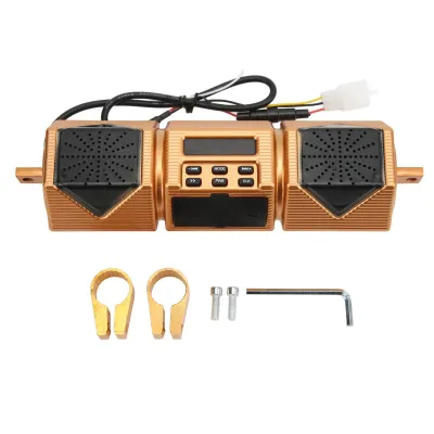 Obrázok produktu pre Stereo reproduktor na motorku, montáž na riadidlá, hudobný prehrávač MP3, IP54, vodotesný, univerzálny audio zosilňovač