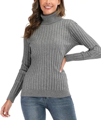 Productafbeelding van Enjoyoself Dames, gebreide coltrui, fijne breiwerk, elegant, lange mouwen
