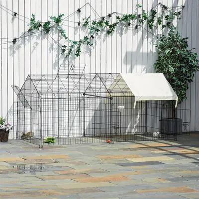 Produktbild von Kaninchenstall - Außenstall - Nagetierkäfig - Kaninchenkäfig - Tiergehege - Größe: 220x103x103 cm