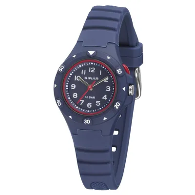 Produktbild von SINAR Jugenduhr Armbanduhr Analog Quarz Uni Silikonband XB-19-2 dunkelblau
