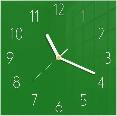 Produktbild von Wanduhr aus Glas mit Motiv Grüner Hintergrund I- 30 x 30 cm - inkl. Aufhängesystem