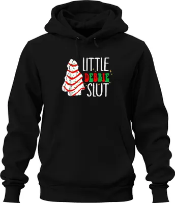 Produktbild von LITTLE DEBBIE SLUT Weihnachten frech lustig Geschenk Cookie Retro Uni Hoodie Kapuzenpullover, Schwarz, XXL