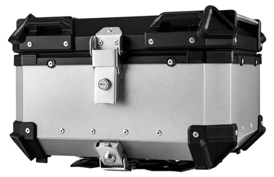 Immagine prodotto di Bauletto per moto - 65L, alluminio, bauletto posteriore - Chiusura rapida - Impermeabile - Ammortizzato - Argento