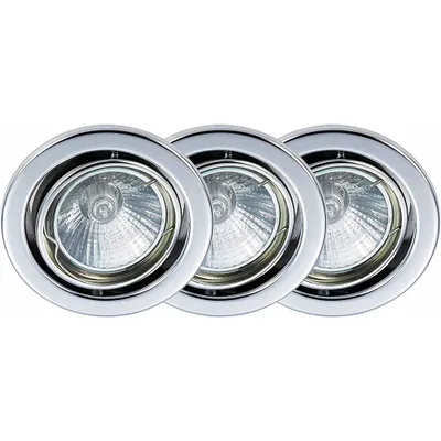 Produktbild von Brilliant Halogen Einbauleuchte Classic Chrom IP23 3 x 50W GU10 1095lm warmweiß 2800K schwenkbar