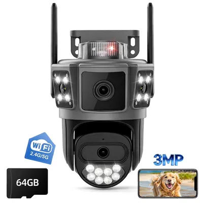 Produktbild von 3MP WLAN Sicherheitskamera außen – Dualband 2.4/5G, Schwenk 355°, Bewegungserkennung, 2-Wege-Audio