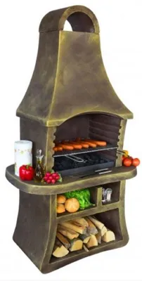 Produktbild von Casa Padrino Luxus Gartengrill Antik Braun 98 x 58 x H. 177 cm