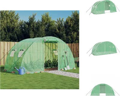 Immagine prodotto di vidaXL Serra con struttura in acciaio verde 8 m² 4x2x2 m - Serre