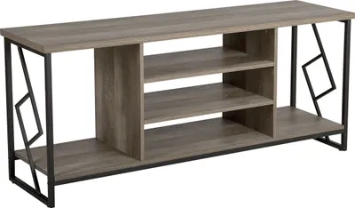 Obrázek produktu pro BELIANI TV nábytek tmavé dřevo barva dřevotříska kov 60 x 140 x 40 cm moderní dřevo praktické spousta úložného prostoru multifunkční obývací pokoj