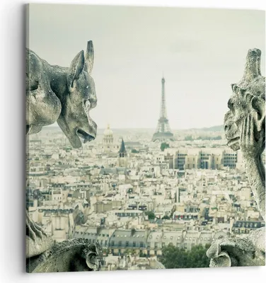 Produktbild von Bild auf Leinwand - Leinwandbild - Einteilig - Wasserspeier Paris Notre-Dame - 70x70cm - Wand Bild - Wanddeko - Wandbilder - Leinwanddruck - Bilder - Wanddekoration - Leinwand bilder - AC70x70-4544