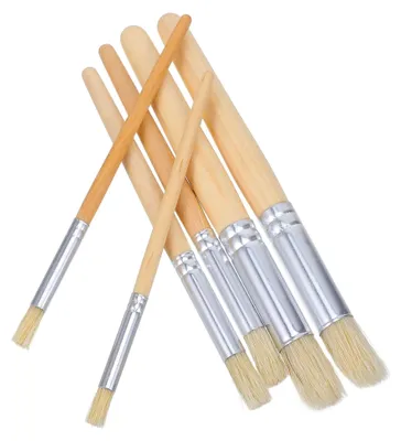 Produktbild von 12-teiliges Set Pinsel mit Schweineborsten und Holzgriff für Acryl- und Ölfarben