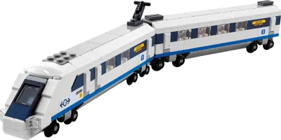 A Lego Creator high-speed train set.