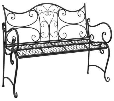 Produktbild von vidaXL Gartenbank 2-Sitzanzahl 114 x 56,5 x 90 cm Stahl Schwarz