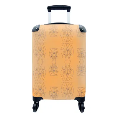 Produktbild von MuchoWow® Koffer Handgepäck Trolley Rollkoffer Kleine Reisekoffer mit 4 Rollen - Karneval - Joker - Muster - Cabin Size < 55x40x23 cm & 55x40x20 cm - Fotokoffer - Kabinenkoffer - Boardgepäck - Reise-Box - Reisekoffer - Reisegepäck - Koffer mit Bild - Trolley für Kinder