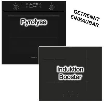 Produktbild von 78L Pyrolyse Backofen visioTouch Burg+ 60cm Induktionsfeld Candy Booster Slider App Steuerung