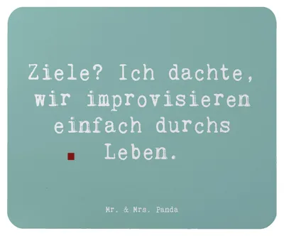 Produktbild von Mr. & Mrs. Panda Mauspad Spruch Lebensziele Improvisation - Meeresbrise - Geschenk, Großartige Ziele, Energie, Zitat, Mousepad, laptop, mousematte, Motivation, Gefühl