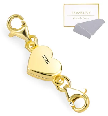Magnetischer Kettenverschluss, 925 Sterling Silber, gold, 1 Stück
