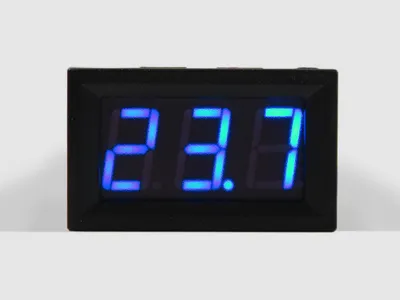 Zdjęcie produktu dla Miernik temperatury DC 12V niebieski Termometr -50° do +120° Cyfrowy wyświetlacz Czujnik