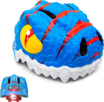 Produktbild von Fahrradhelm für Kinder | Blauer Dino | Crazy Safety | EN1078