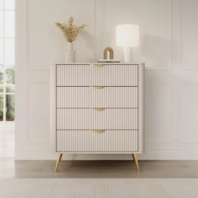 Immagine prodotto di Haliso - Credenza, 88x38x101h cm Beige, 4 Cassetti