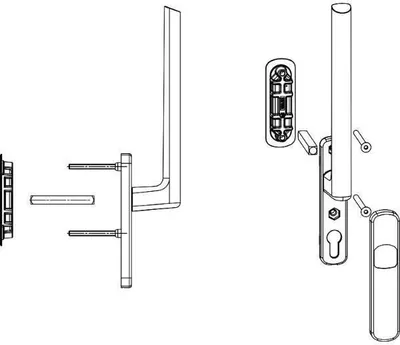 Produktbild von MACO HS Griffgarnitur 12, innen, TS 69-78 mm, Alu silber eloxiert (103638)
