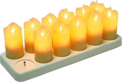 Obrázek produktu pro Blikavé svíčky bez plamene Balení 12 realistických LED svíček s dálkovým ovládáním na 4 klíče Plastové elektrické svíčky v teplé žluté barvě pro domácnost / Halloween / Vánoce / párty / svatbu / festivalovou výzdobu