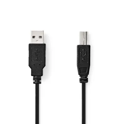 Obrázek produktu pro Kabel USB | USB 2.0 | zástrčka USB-A | zástrčka USB-B | 10 W | 480 Mb/s | poniklovaný | 1,00 m | kulatý | PVC | černý | štítek