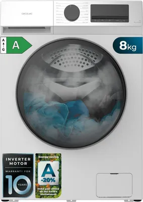 Obrázek produktu pro Cecotec Bolero DressCode 8450 Inverter, Přední plnění, 8 kg, C, 76 dB, 1400 ot/min, A