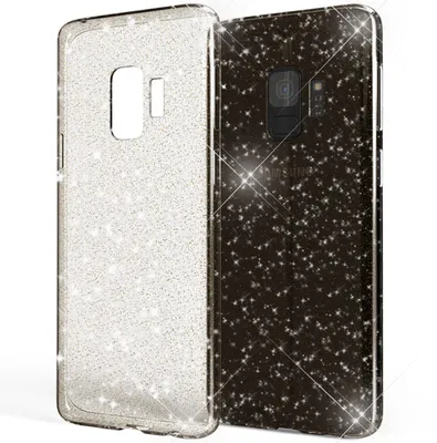 Produktbild von NALIA Glitter Handy Hülle für Samsung Galaxy S9, Glitzer Silikon Case Cover Schwarz