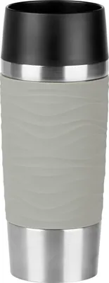 Produktbild von emsa Isolierbecher Travel Mug  Waves 360 ml, pudergrau