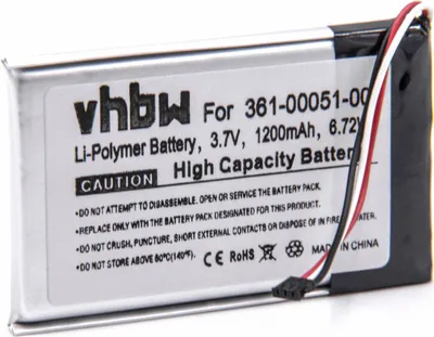 Produktbild von vhbw Akku kompatibel mit Garmin Dezl 560 LMT, 560LMTF, 560 LT, 650, 560 LM, 650LM GPS Navigation Navi (1200 mAh, 3,7 V, Li-Polymer)