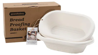 Obrázok produktu pre Ošatka na chlieb 11 inch, 2 ks, oválna, na pečenie chleba, s ľanovou vložkou