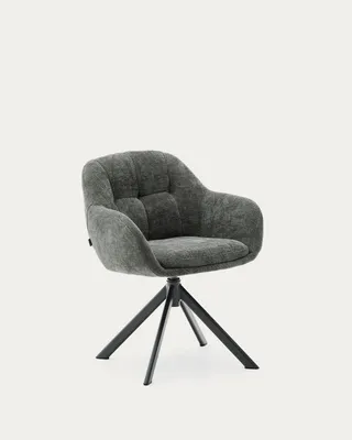 Drehstuhl Dorina 60 x 61 x 80 cm Metall Sperrholz Chenille Grau