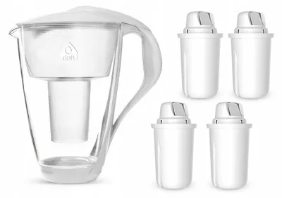 Produktbild von Dafi Crystal Filterkanne 2L mit 4 Classic-Filtern, weißem LED DAFI DZBANEK