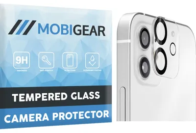 Produktbild von Mobigear iPhone 12 Panzerglas, gehärtetes Glas, Schutz für die Kamera – kompatibel mit Hüllen